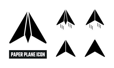 Paper plane Fill Icon Symbol Vector. Black Glyph Paper plane Icon ...