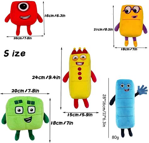 LIUYI 10Pcs Numberblocks Plush Stuffed Toys, 1 Free Number Sticker 1-10 Number Stuffed Toy Anime ...