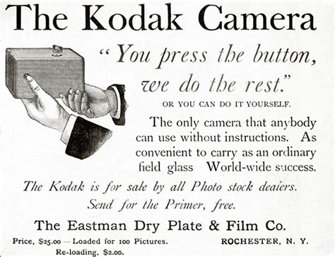 You press the button we do the rest was the slogan for the first Kodak ...