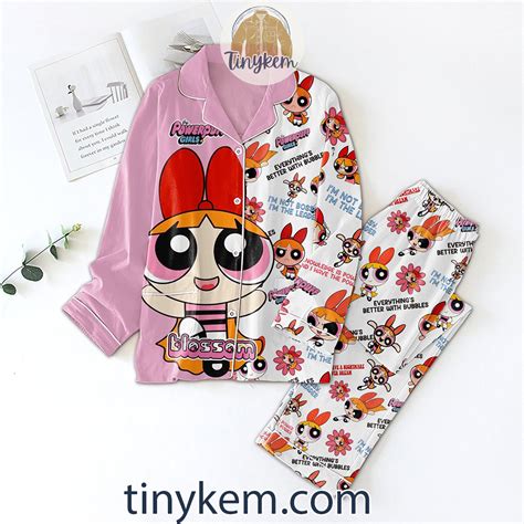 The Powerpuff Girls Pajamas Set In Various Styles Of Buttercup, Blossom And Bubbles - Tinykem