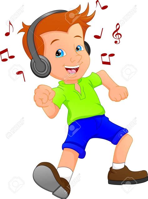 A funny cartoon boy listening to music and dancing. , #ad, #boy, #cartoon, #funny, #dancing, # ...