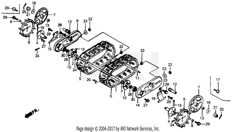 Honda HS55 TA SNOW BLOWER, JPN, VIN# HS55-1000001 Parts Diagram for CRAWLER