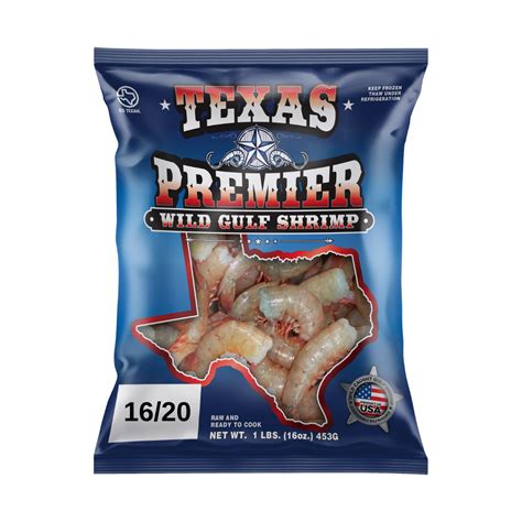 Premium Texas Premier Wild-Caught Gulf Shrimp Shell-On Headless Brown ...