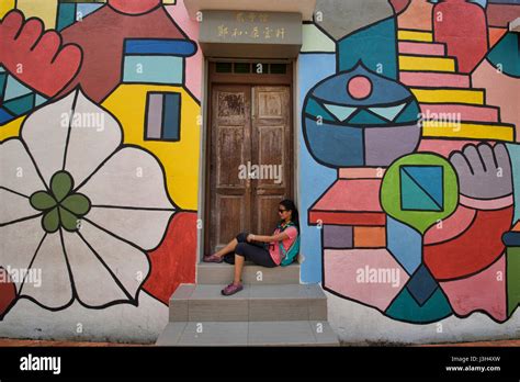 Colourful street art, Malacca, Malaysia Stock Photo - Alamy