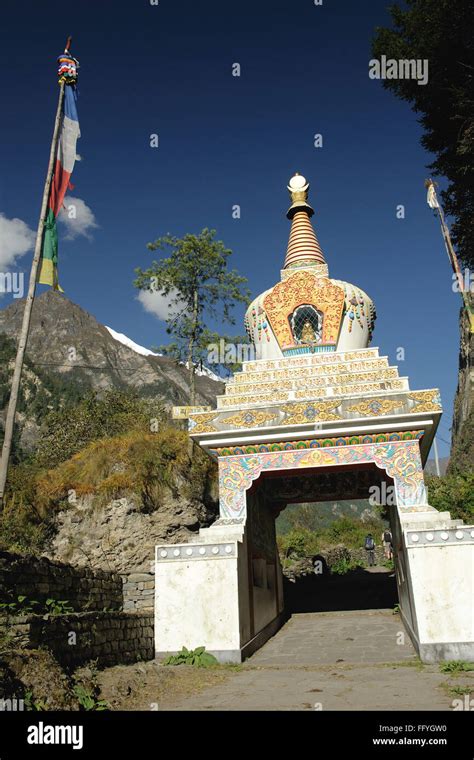 Shrine entrance ; Chame ; Nepal Stock Photo - Alamy