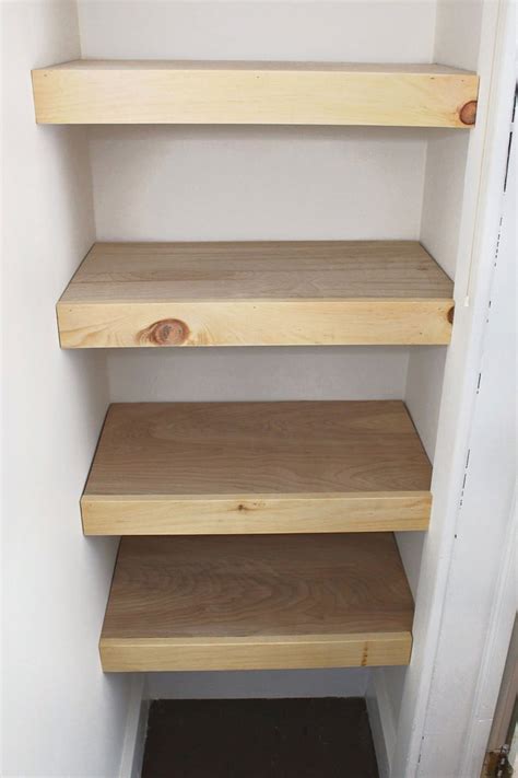 Plywood shelves for closet