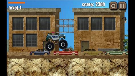 Police Monster Truck Part 1 (Level 1-10) | Monster Truck Police Car Game... | Truck games for ...