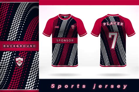 Red white and black color combination sports jersey template design style number 04 12978397 ...