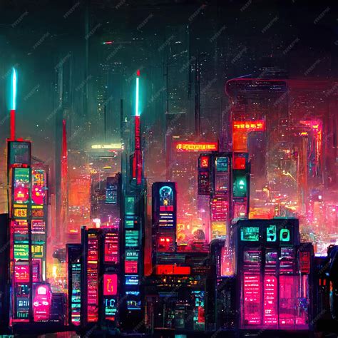 Premium Photo | Cyberpunk Neon Lights City Futuristic Concept Digital Art