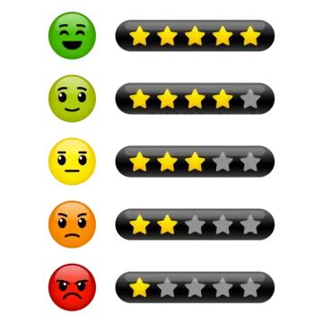 Customer Satisfaction Feedback Scale Emoji With Star Vector, Feedback Emojis, Customer ...