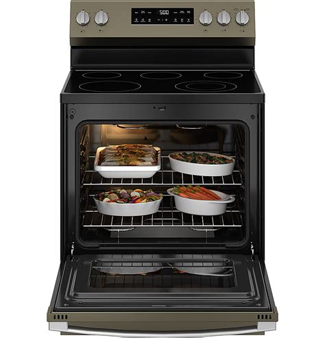 GE 5.3 Cu. Ft. Freestanding Electric Range with Self-Clean and Steam Cleaning Option and Crisp ...