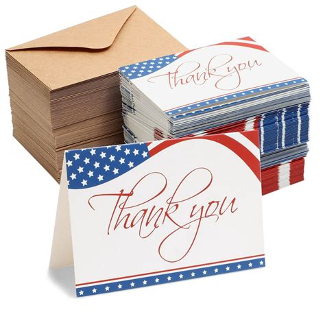 120 Pack American Flag Blank Thank You Cards with Envelopes Bulk 4x6 in. for 4th of July ...