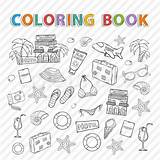 Summer Vacation Coloring  Page sketch template