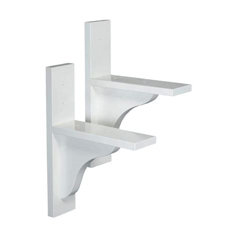 DMC White Wood Window Box Brackets (1-Pair)-70811 - The Home Depot