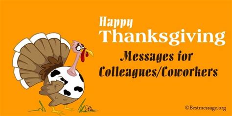 happy thanksgiving messages for colleagues and coworkers with a cartoon ...