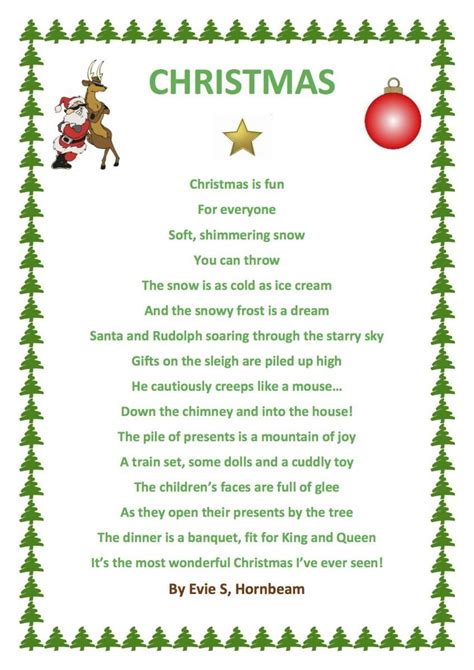 poems of christmas | Evie has used Word to produce a Christmas Poem in Hornbeam whilst ...