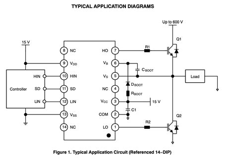 MOSFET driver circuit: why is the HO pin outputting a voltage when the HIN pin has a LOW voltage ...