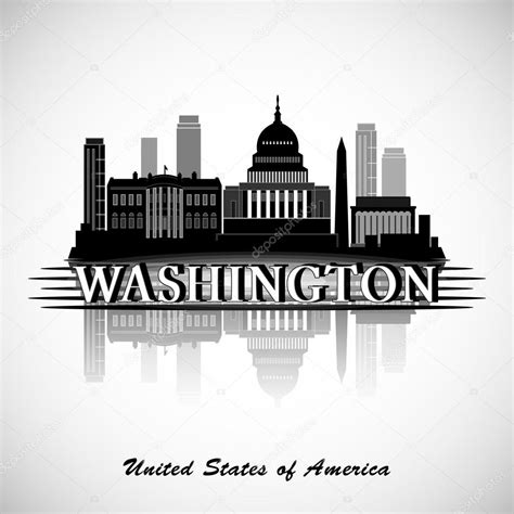 Washington DC Skyline Design. Vector silhouette Stock Vector by ©Marisa_ 123521942