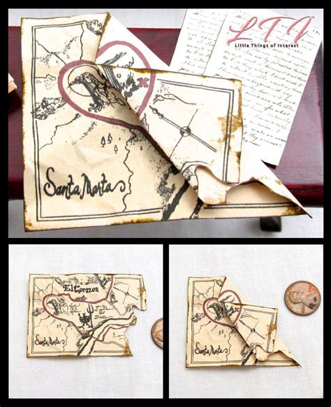 El CORAZON SPANISH TREASURE Map Miniature Dollhouse 1:12 Scale ...