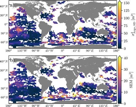 (a) Atlas of the total semidiurnal internal tide variance computed as... | Download Scientific ...