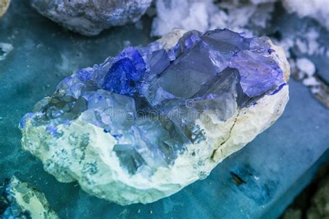 Blue Beauty: the Mesmerizing Benitoite Crystal Stock Photo - Image of ...