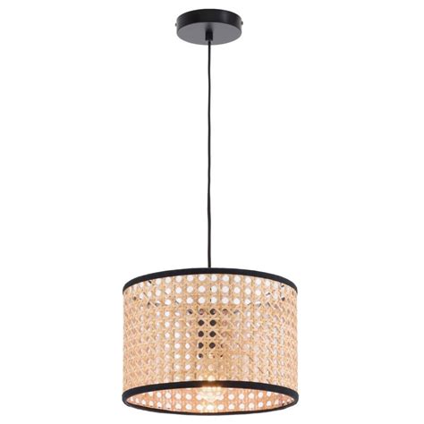 Tia Woven Rattan Pendant Light, Small, Natural / Black