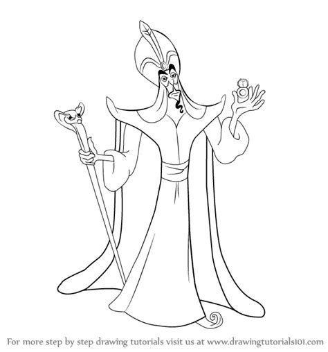 Learn How to Draw Jafar from Aladdin (Aladdin) Step by Step : Drawing ...