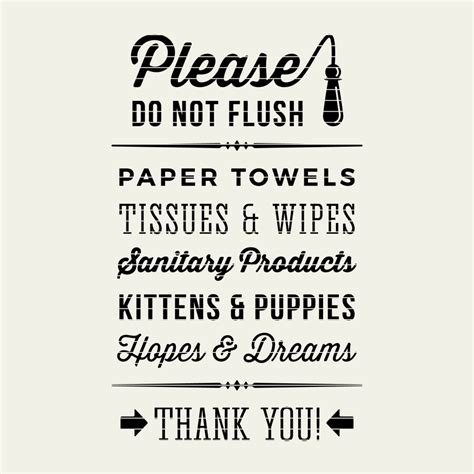 Free Printable Do Not Flush Toilet Paper Signs