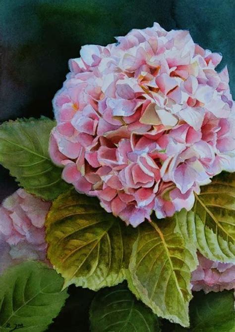 Pink Hydrangea | Craftsy | Flower painting, Abstract flower art ...