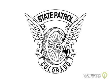 Colorado State Patrol Motor Wings SVG, CO Highway Patrol Trooper Motorcycle Vector Clipart for ...