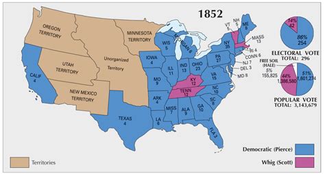 US Election of 1852 Map - GIS Geography