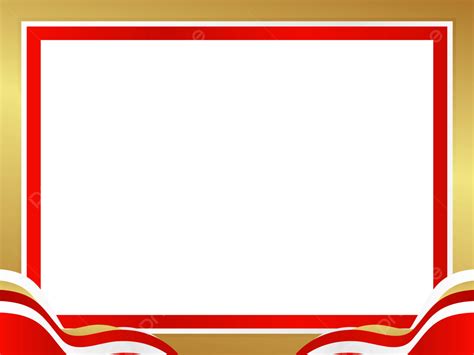 Certificate Or Twibbon Hut Ri With Red And Gold Colors Border Frame Vector Free Download ...