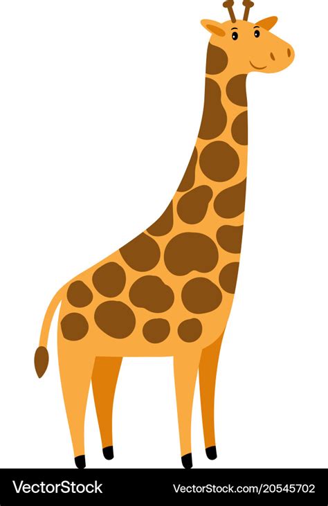 Giraffe cartoon tall character Royalty Free Vector Image