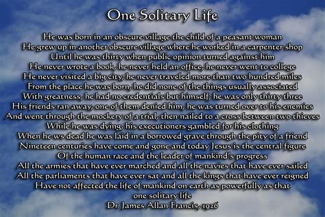 One Solitary Life Poem Printable