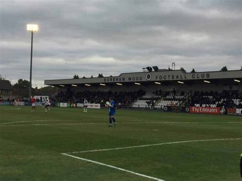 In the FA Cup at Boreham Wood FC