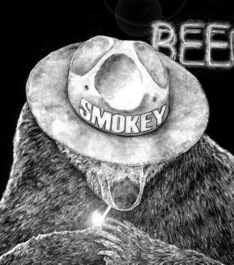 Smokey The Bear Drawing by MH Heintz