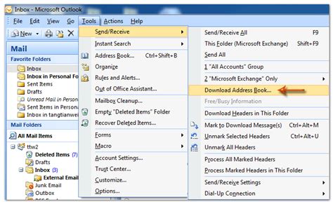 How to download address book in Outlook?