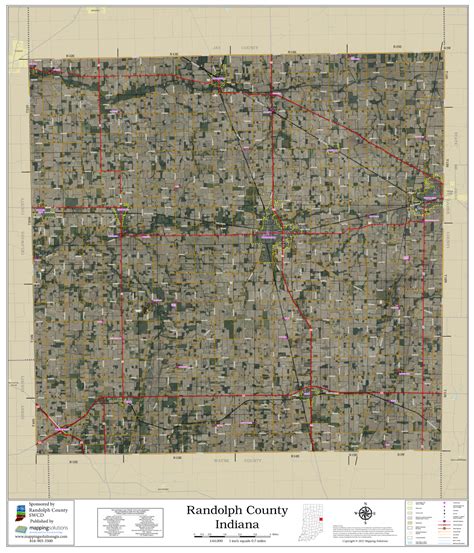 Randolph County Indiana 2022 Aerial Wall Map | Mapping Solutions