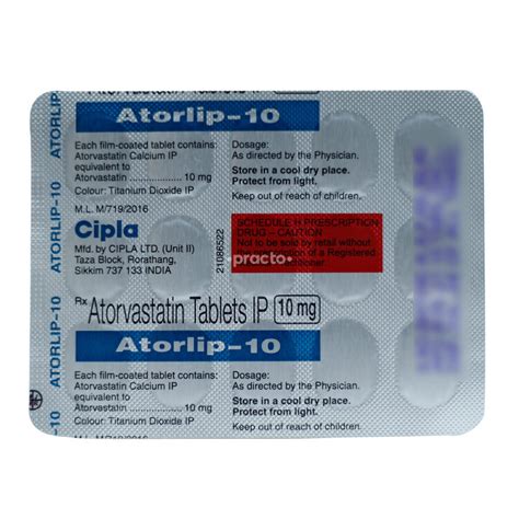 Atorlip 10 MG Tablet - Uses, Dosage, Side Effects, Price, Composition ...