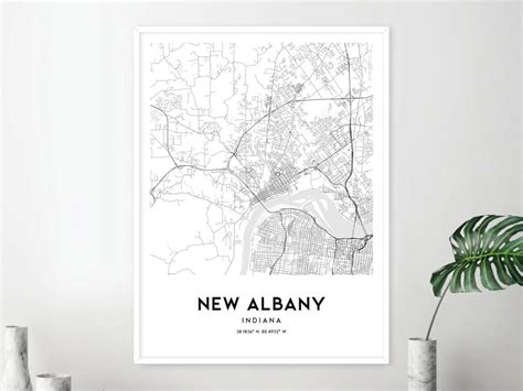 New Albany Map Print, New Albany Map Poster Wall Art, in City Map ...