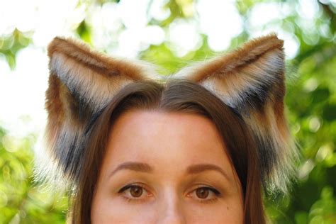 Fox ears / Realistic fox ears / Red fox ears / Faux fur fox | Etsy