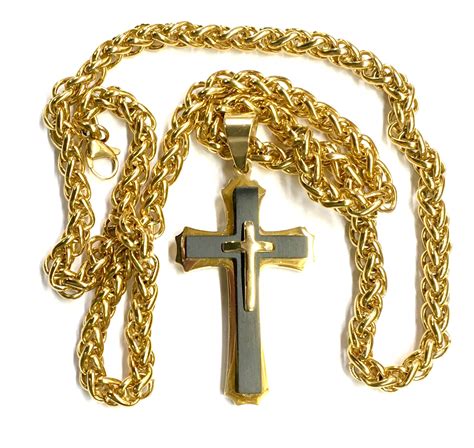 Mens Gold Chain Necklace With Cross at Angela Tutt blog