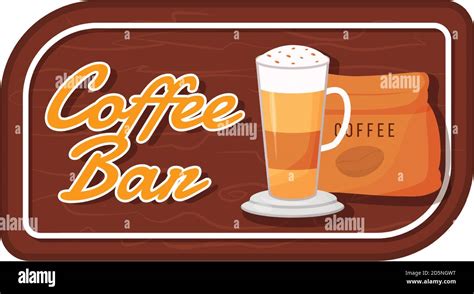 Coffee bar flat color vector label Stock Vector Image & Art - Alamy