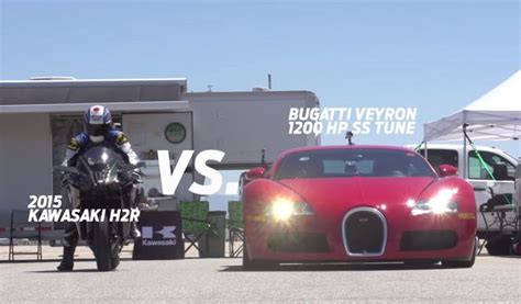 Bugatti Veyron vs. Kawasaki Ninja H2R: ¿quién vencerá?