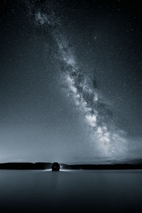 Black and White Milky Way over Kielder water