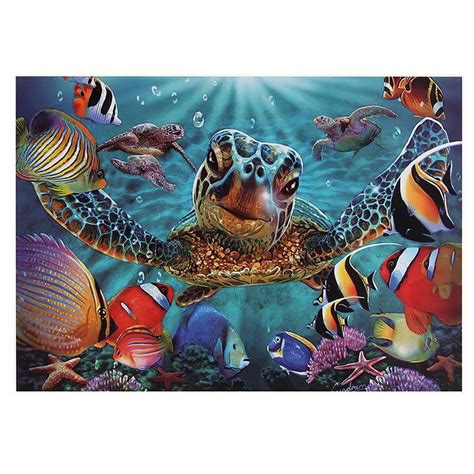 Houkiper 1000 Pieces Puzzles Sea Turtle Jigsaw Adult Jigsaw Puzzle Educational Decompression ...