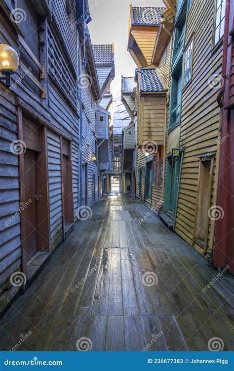 Bryggen - the Old Part of Bergen in Norway Stock Image - Image of ...