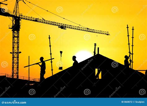 Silhouette Construction Site Stock Photography - Image: 860872