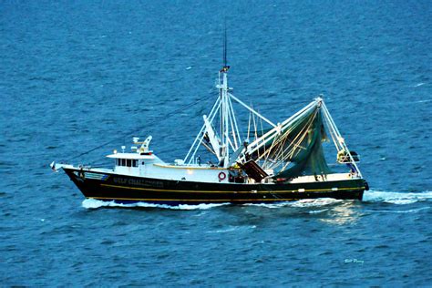 Shrimp Boat In The Gulf by Bill Perry