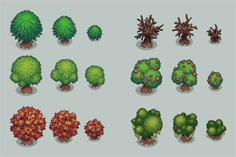 Free Top-Down Trees Pixel Art Download - CraftPix.net